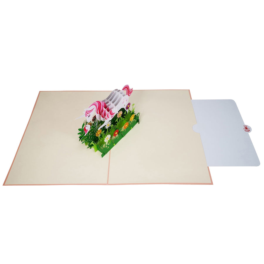 Unicorn in Daisy Field 3D Pop Up Card UK