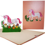 Unicorn in Daisy Field 3D Pop Up Card UK