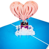 Love Heart Hot Air Balloon 3D Pop Up Card UK