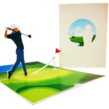 Male Golfer 3D Pop Up Card UK