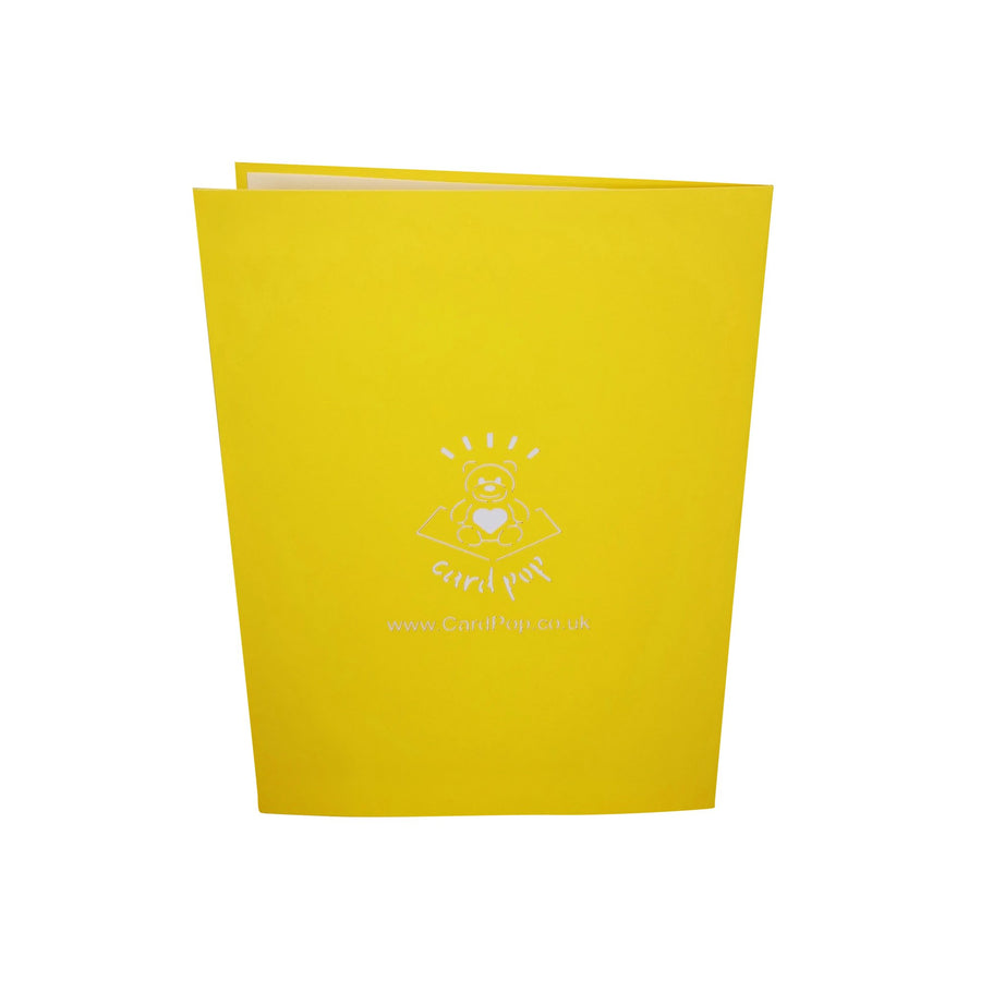 New Baby Yellow Cot 3D Pop Up Card UK