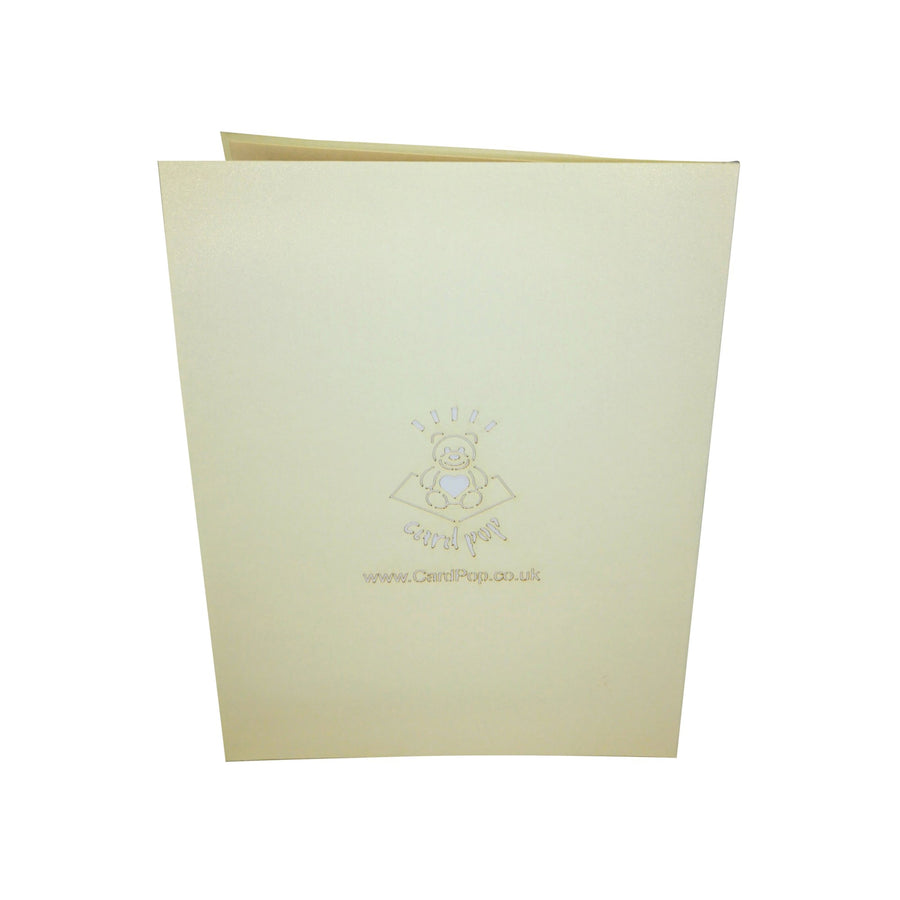 Two lovebirds perched on Flower Hearts 3D Pop Up Card UK