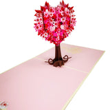 The Love Tree Love Valentine Anniversary Wedding 3D Pop Up Card UK