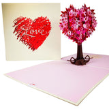 The Love Tree Love Valentine Anniversary Wedding 3D Pop Up Card UK