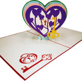 Key To My Heart Love Valentine Anniversary Wedding 3D Pop Up Card UK