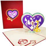 Key To My Heart Love Valentine Anniversary Wedding 3D Pop Up Card UK