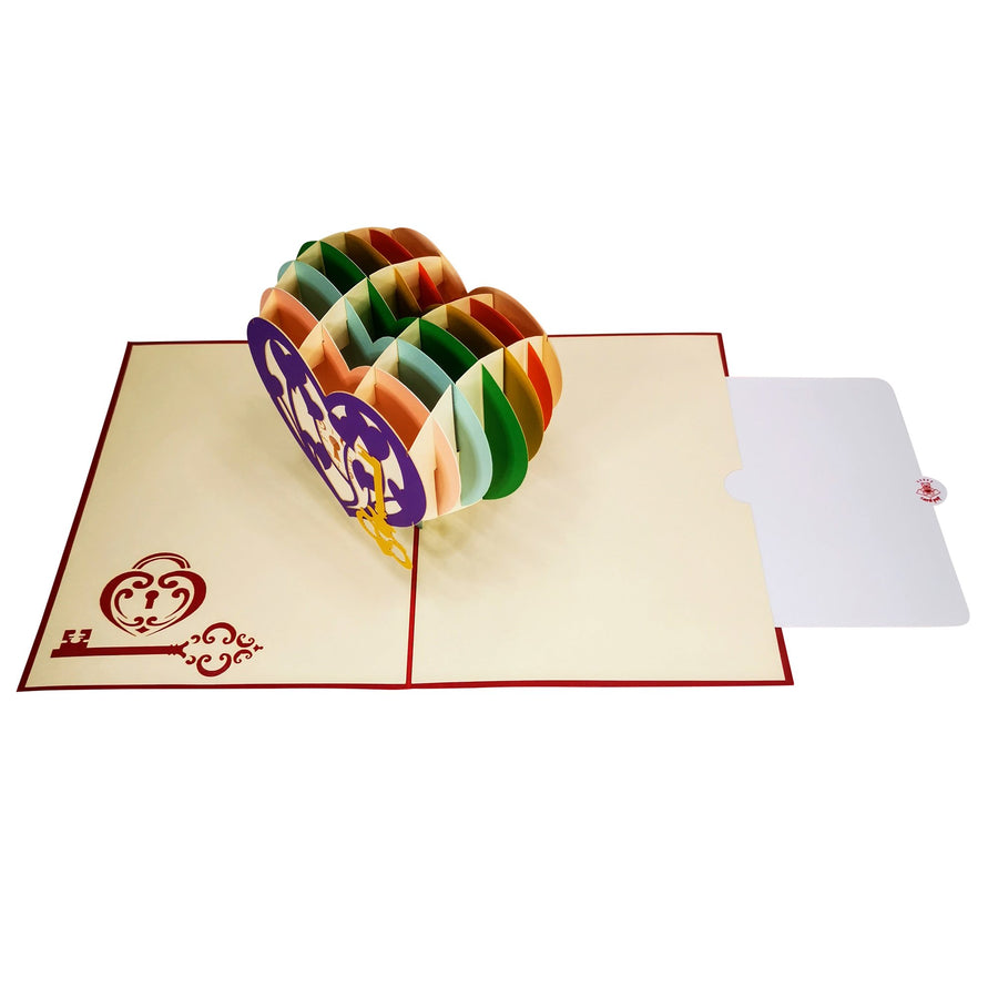 Key To My Heart Love Valentine Anniversary Wedding 3D Pop Up Card UK