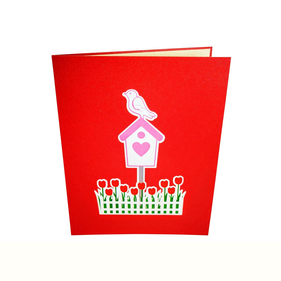 Lovebird and Heart Bird Box Love Valentine Anniversary Wedding 3D Pop Up Card UK