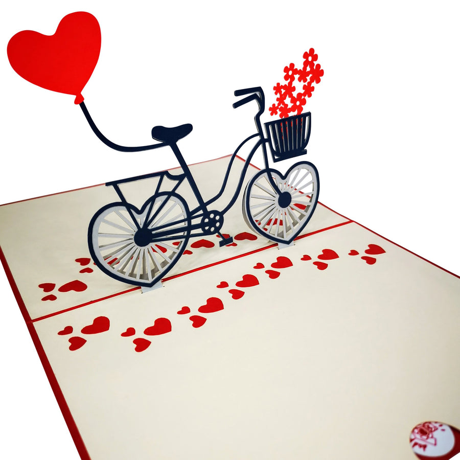 Love Bicycle Love Valentine Anniversary Wedding 3D Pop Up Card UK