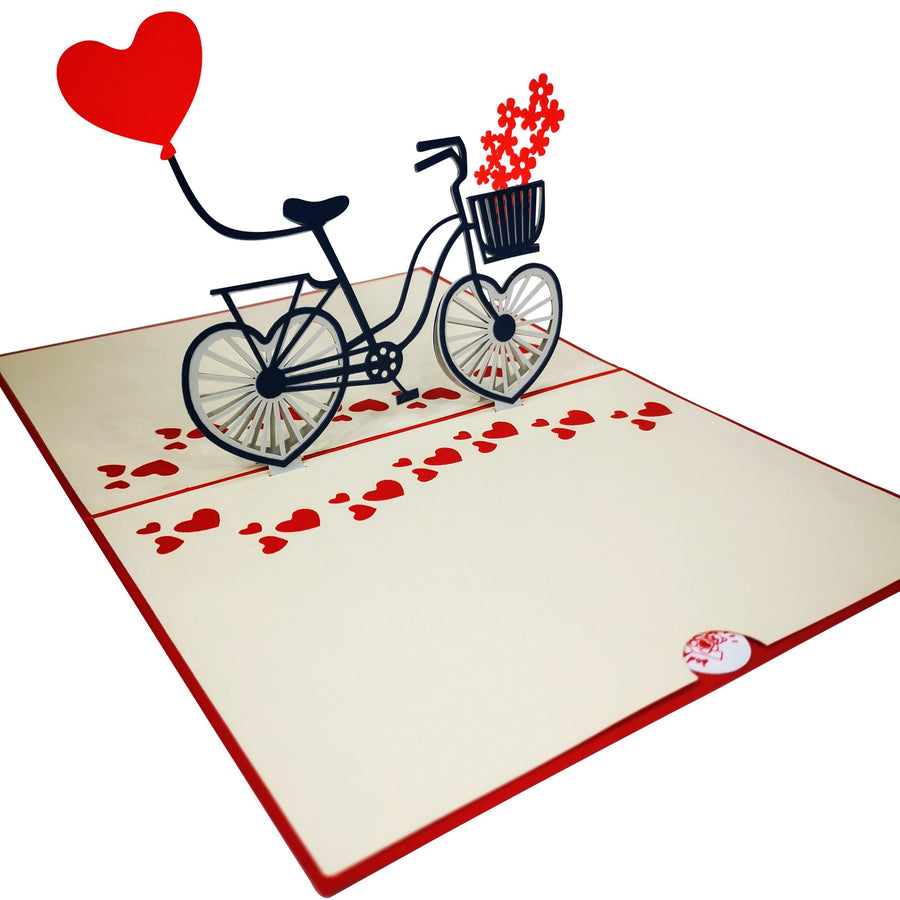 Love Bicycle Love Valentine Anniversary Wedding 3D Pop Up Card UK