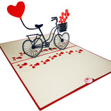 Love Bicycle Love Valentine Anniversary Wedding 3D Pop Up Card UK
