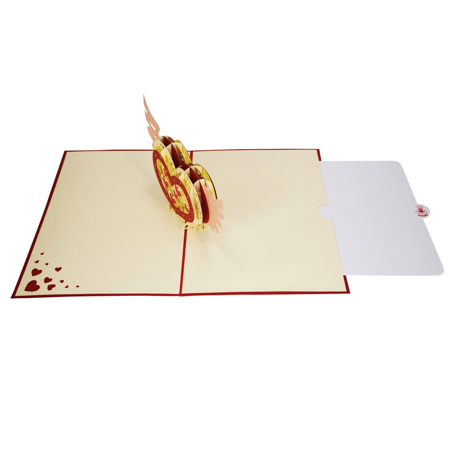 Fluttering Heart Love Valentine Anniversary Wedding 3D Pop Up Card UK