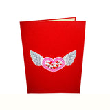 Fluttering Heart Love Valentine Anniversary Wedding 3D Pop Up Card UK