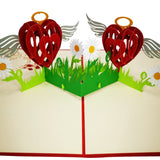 Fluttering Love Hearts Valentine Anniversary Wedding 3D Pop Up Card UK