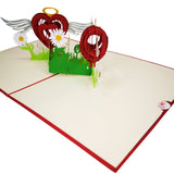 Fluttering Love Hearts Valentine Anniversary Wedding 3D Pop Up Card UK