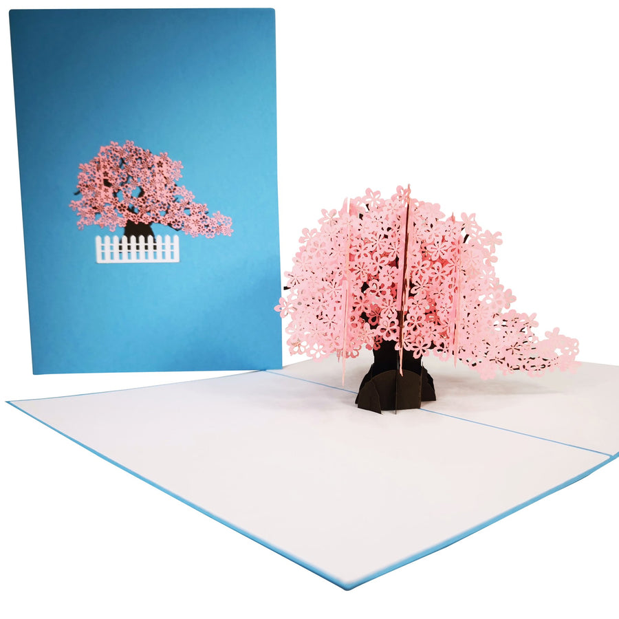 Cherry Blossom Tree in the Wind 3D Pop Up Card UK