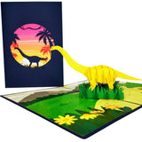 Long Neck Dinosaur 3D Pop Up Card UK