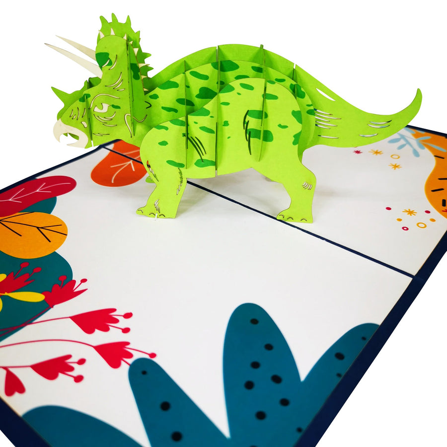 Triceratops Dinosaur 3D Pop Up Card UK
