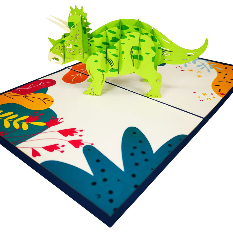 Triceratops Dinosaur 3D Pop Up Card UK