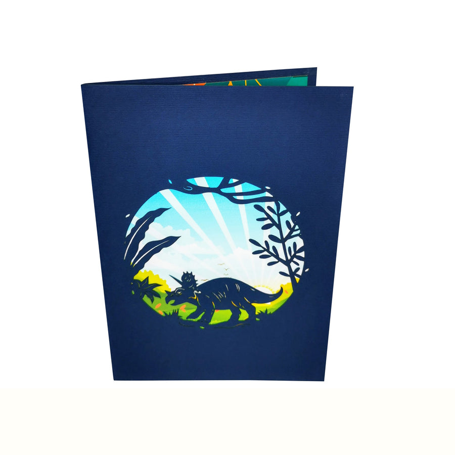 Triceratops Dinosaur 3D Pop Up Card UK