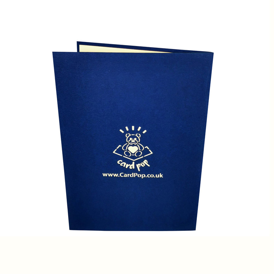 Blue Velociraptor 3D Pop Up Card UK