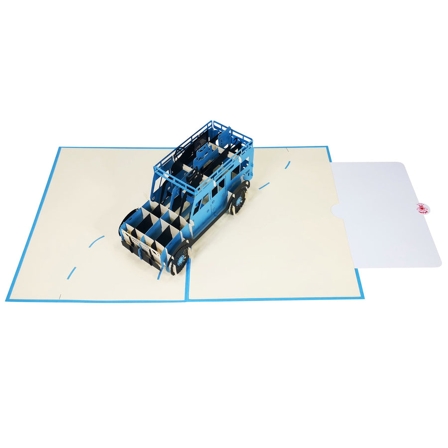 Land Rover Jeep Car in Blue 3D Pop Up Card UK