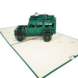 Land Rover Jeep Car in Green 3D Pop Up Card UK