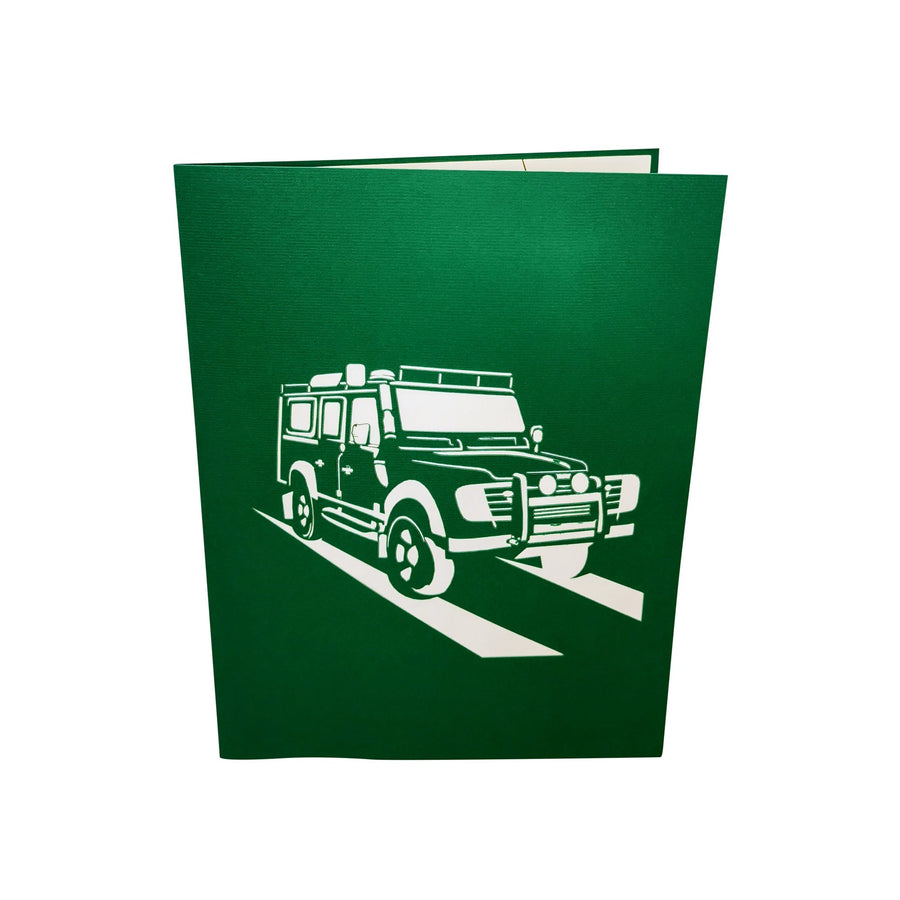 Land Rover Jeep Car in Green 3D Pop Up Card UK