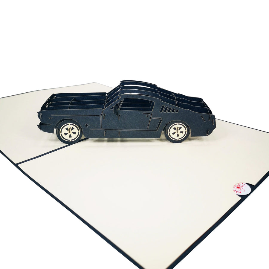 Classic Black Sports Car 3D Pop Up Card UK