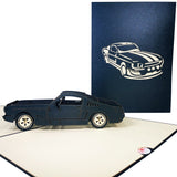 Classic Black Sports Car 3D Pop Up Card UK