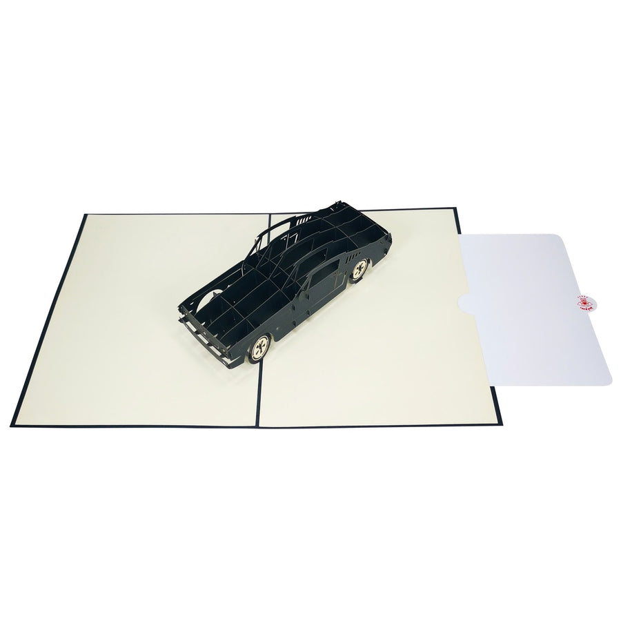 Classic Black Sports Car 3D Pop Up Card UK