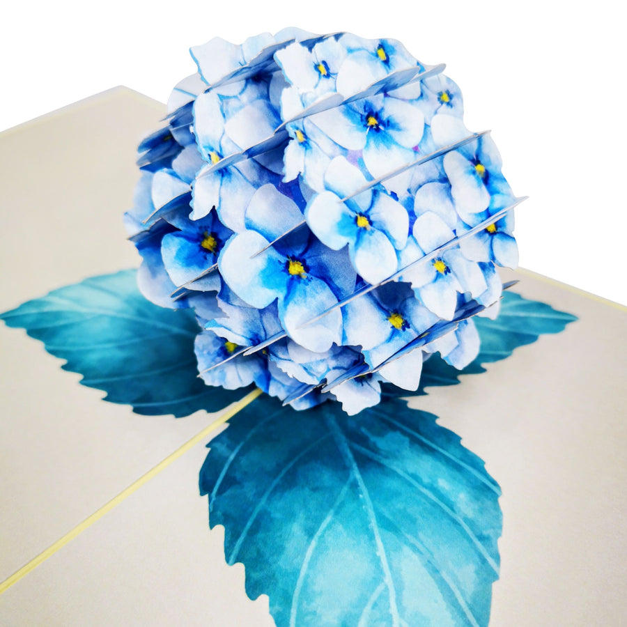 Blue Hydrangea Flower 3D Pop Up Card UK