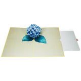Blue Hydrangea Flower 3D Pop Up Card UK