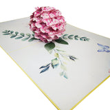 Pink Hydrangea Flower 3D Pop Up Card UK
