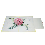 Pink Hydrangea Flower 3D Pop Up Card UK
