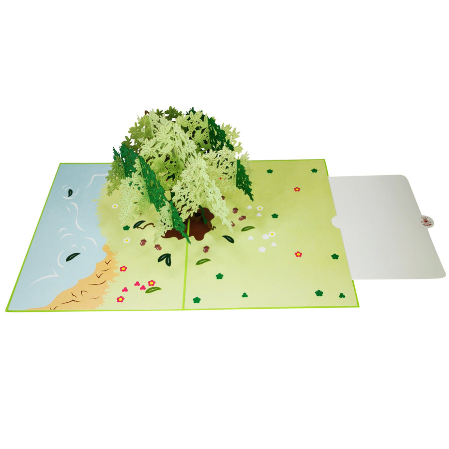 Oak Tree & Tyre Rope Swing 3D Pop Up Card UK