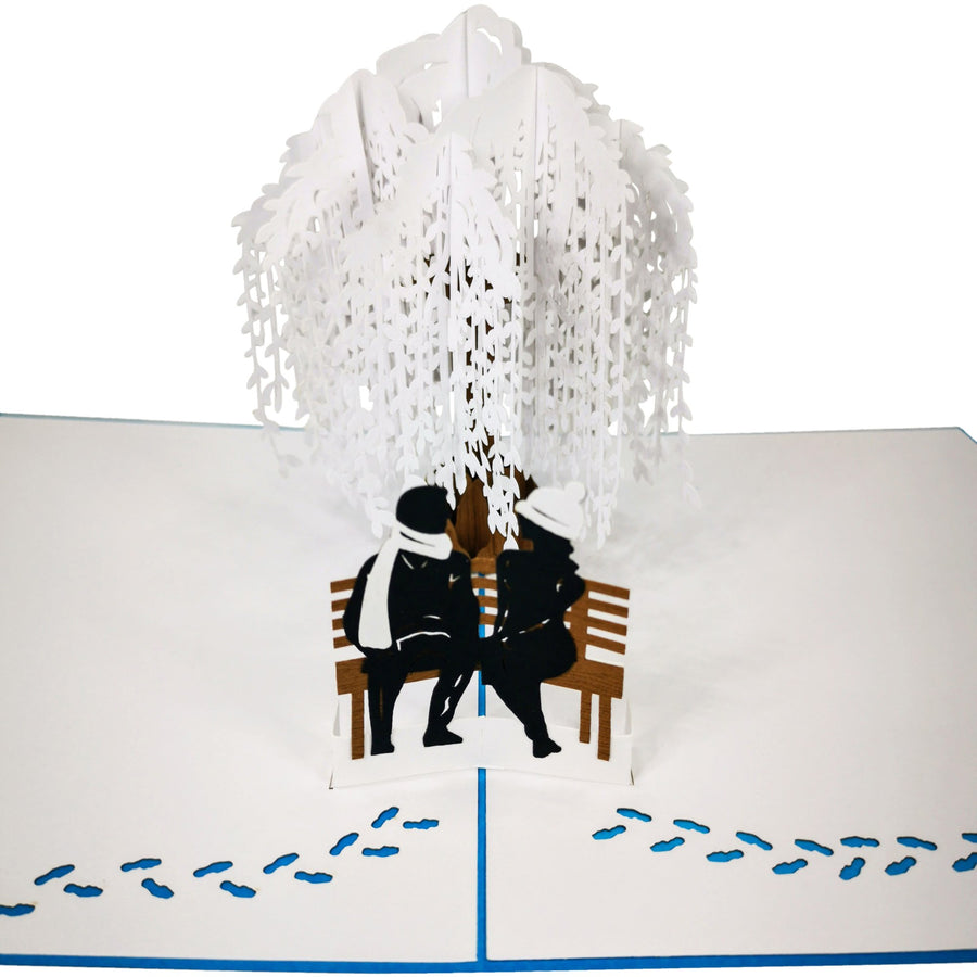 Winter Love Scene 3D Pop Up Card UK