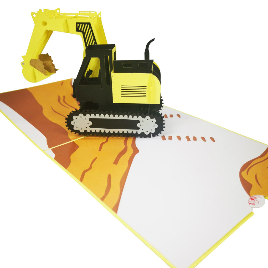 Excavator 3D Pop Up Card UK