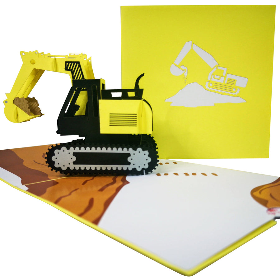 Excavator 3D Pop Up Card UK