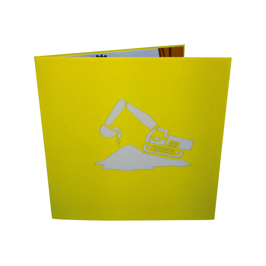 Excavator 3D Pop Up Card UK