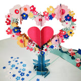 Heart of Flowers 3D Pop Up Card UK