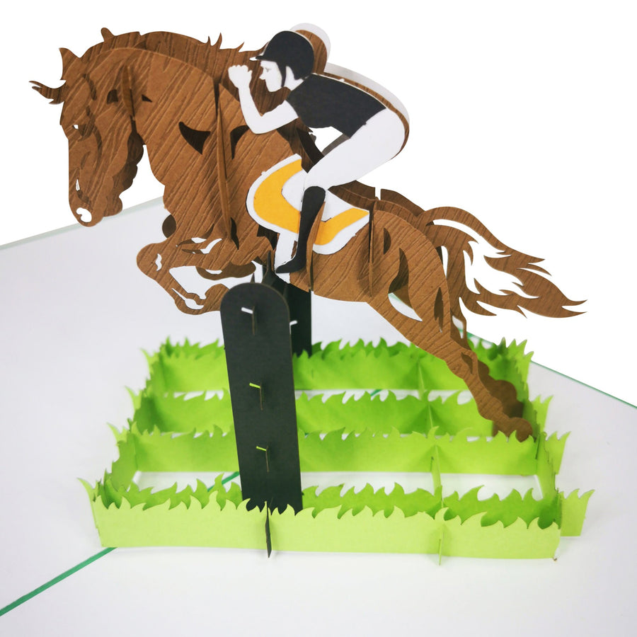 Horse Riding Equestrian 3D Pop Up Card UK