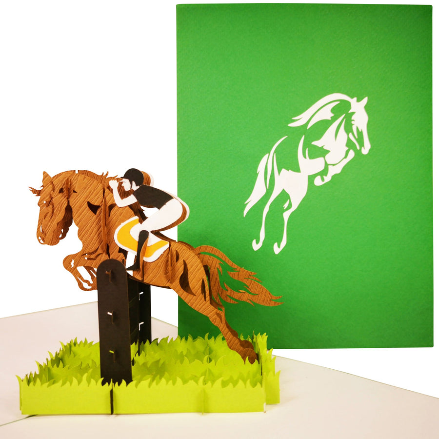 Horse Riding Equestrian 3D Pop Up Card UK