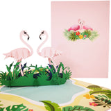 Flamingoes in Paradise 3D Pop Up Card UK