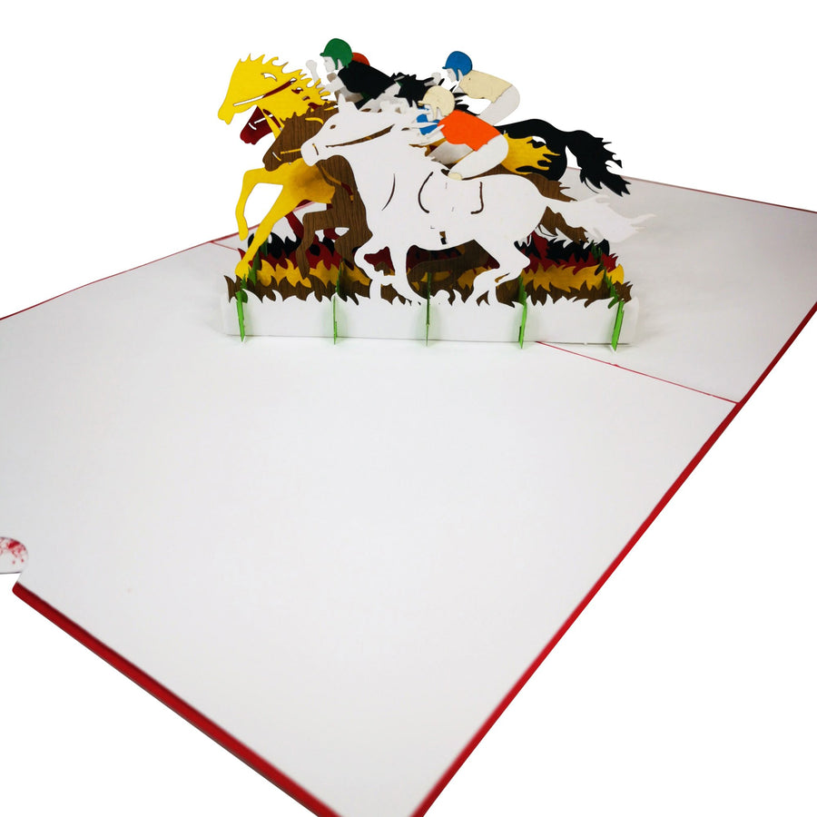 Horse Racing 3D Pop Up Card UK