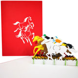 Horse Racing 3D Pop Up Card UK