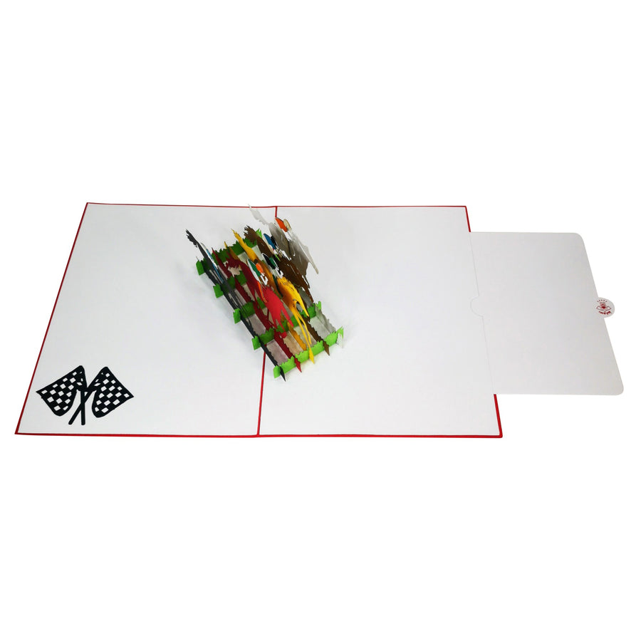 Horse Racing 3D Pop Up Card UK
