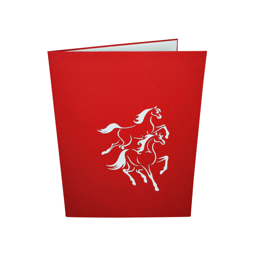 Horse Racing 3D Pop Up Card UK