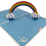 Blue Birthday Cupcake & Rainbow 3D Pop Up Card UK