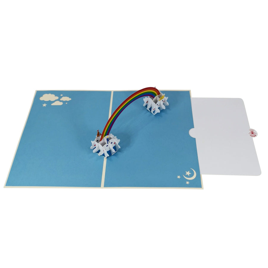 Blue Birthday Cupcake & Rainbow 3D Pop Up Card UK